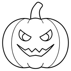 Creepy Angry Halloween Pumpkin Vector Artwork for Scary Seasonal Vibes

