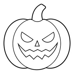 Angry Halloween Pumpkin Vector Illustration Spooky Jack o Lantern Design
