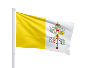 Vatican City national flag on white background.