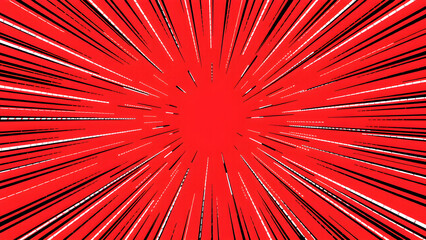 High-energy red burst with radiating lines, Generative AI