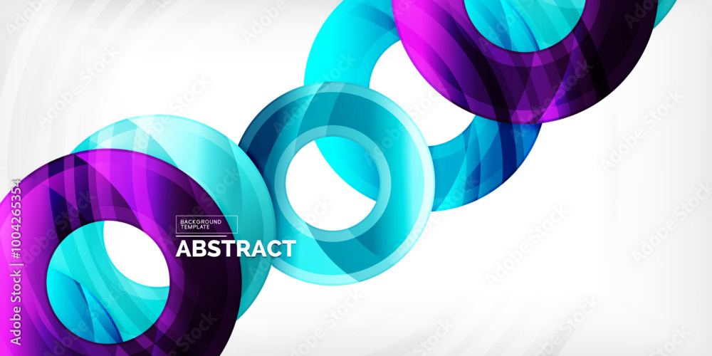 Aufkleber Bright colorful circles with light effects. Abstract background