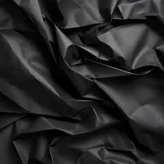 Obraz premium Close-up of elegant black fabric, showcasing its luxurious texture and depth, ideal for backgrounds and creative designs.