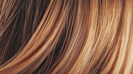 Fototapeta premium Close-up view of beautiful, flowing hair with varied natural shades.