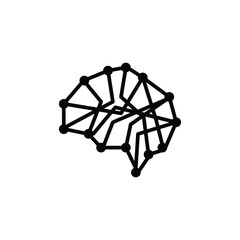 Obraz premium Brain icon logo design template isolated illustration