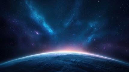 Obraz premium Mystical view of Earth from space at twilight