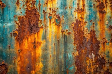 Detailed close-up of a rusty metal texture showcasing weathered surface and rich color variations
