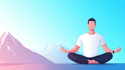 A person sitting calmly in a meditative pose, radiating self-belief and tranquility. Reduce stress in living and investing and doing business.