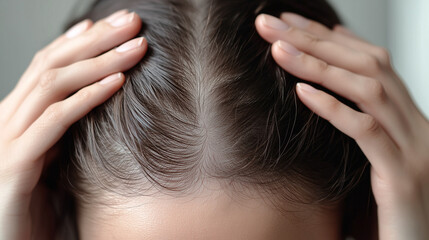 Fototapeta premium Woman with hair loss problem