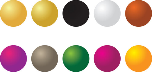3D Gradient Balls with Modern Color Codes for Logo Branding, Graphic, Website Design Projects