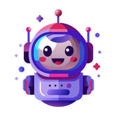 Fototapeta premium Robot icon in flat style 