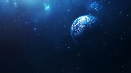 Obraz premium A stunning view of planet Earth from space, surrounded by stars and galaxies.