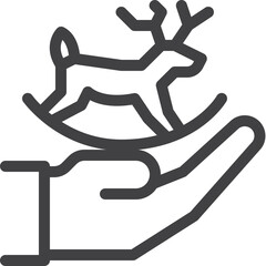 Simple vector new year Christmas tree outline icon on white background