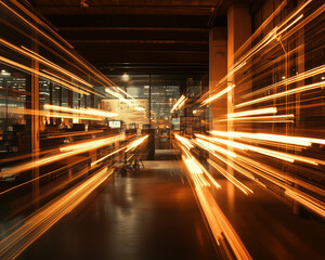 visualisation of data information transfer flowing between businesses at lightening speed