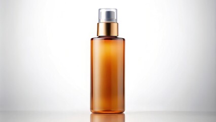 Fototapeta premium Photography of cosmetic toner in bright brown color with copy space, Long Shot