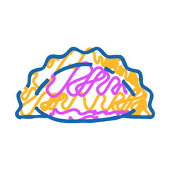 vareniki with vegetable doodle icon sketch vector. vareniki with vegetable sign. isolated symbol illustration