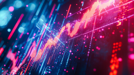 Fototapeta premium Digital Financial Stock Market Analysis Graph