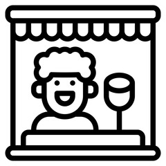 lollipop bazaar outline icon and illustration