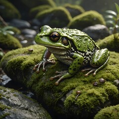 Fototapeta premium Frog on the rock