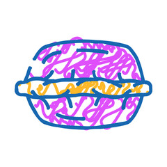 dumpling dish doodle icon sketch vector. dumpling dish sign. isolated symbol illustration