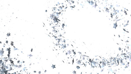 Galactic Christmas Descent: Enthralling 3D Illustration of Falling Holiday Stars from the Cosmos