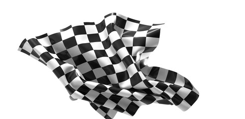  Image of motor racing black and white checkered finish flag waving