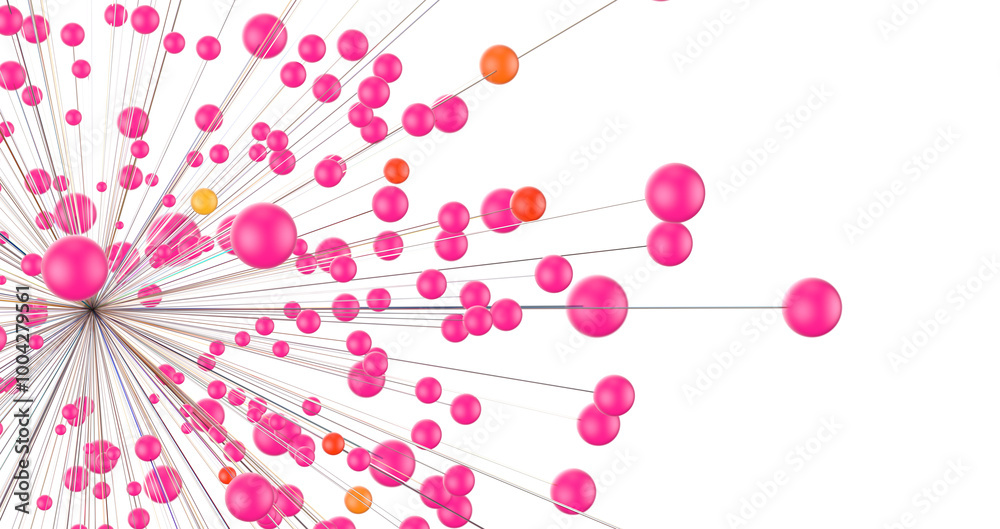 Aufkleber Telecommunication concept with abstract network structure