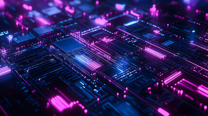 Fototapeta premium Neon Circuitry Concept
