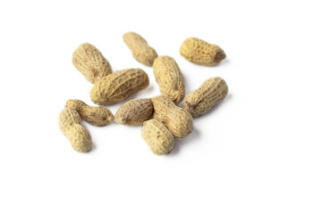 Peanut isolated. Peanut on white background. 