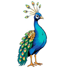 Obraz premium Colorful graffiti artwork of a funny peacock