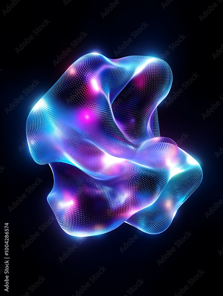 Poster abstract light formation with vibrant colors creating a dynamic and energetic visual effect on a dar