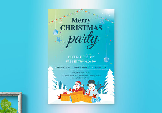 Merry Christmas Party Flyer Template