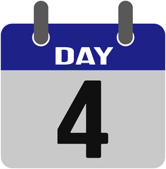 illustration of a daily calendar. Calendar day 4