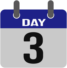 illustration of a daily calendar. Calendar day 3