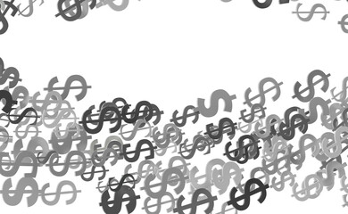 Dollar Signs Raining over Transparent Background