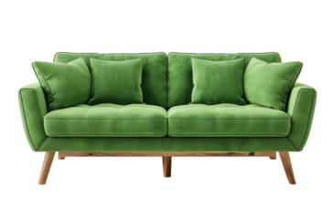 Green Couch With Pillows