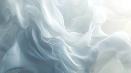 Obraz premium Soft flowing white fabric creating abstract design