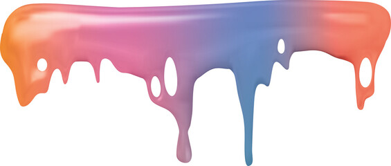 Rainbow colored slime mucus drip