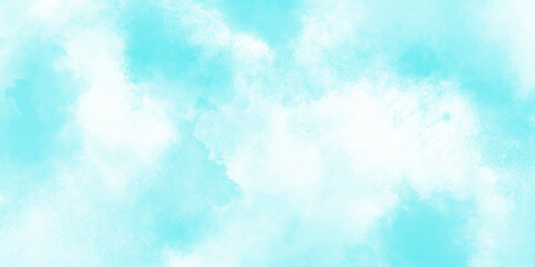 Abstract light blue watercolor cloudiness, mist, or smog background. light blue sky with white background and blurred pattern. Vivid textured aquarelle painted art design background.	
