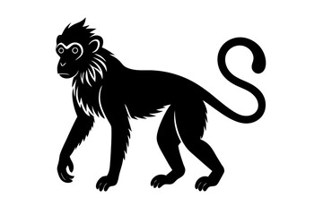 A  Monkey silhuette vector on white background