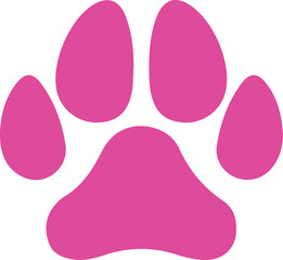 Dog paw print clip art design on plain white transparent isolated background for card, shirt, hoodie, sweatshirt, apparel, card, tag, mug, icon, poster or badge