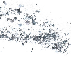 Falling Christmas Star Show: Mesmeric 3D Illustration Depicting Falling Holiday Stargazing Spectacle