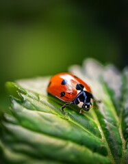 Fototapeta premium Ladybug on a leaf