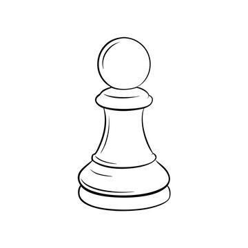 recommend clip art: Chess pawn icon in simple black and white line art