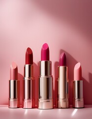 Five Lipsticks on Pink