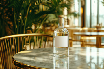 A drink bottle with a blank mock up label