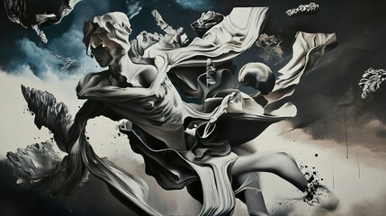 Abstract Surrealism: A Dream in Black and White