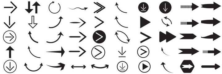 Arrow icon vector set with different kind of arrows. black arrow icon set. long arrow icon vector set. arrow icon set.