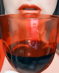 Red wine and red lips