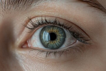 Macro Studio Expression Shot Of Woman's Eye With Close Up On Eyelashes And Pupil .generative ai