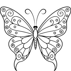 Symmetrical Butterfly Elegant Swirls and Dots in a Balanced Vector Design
